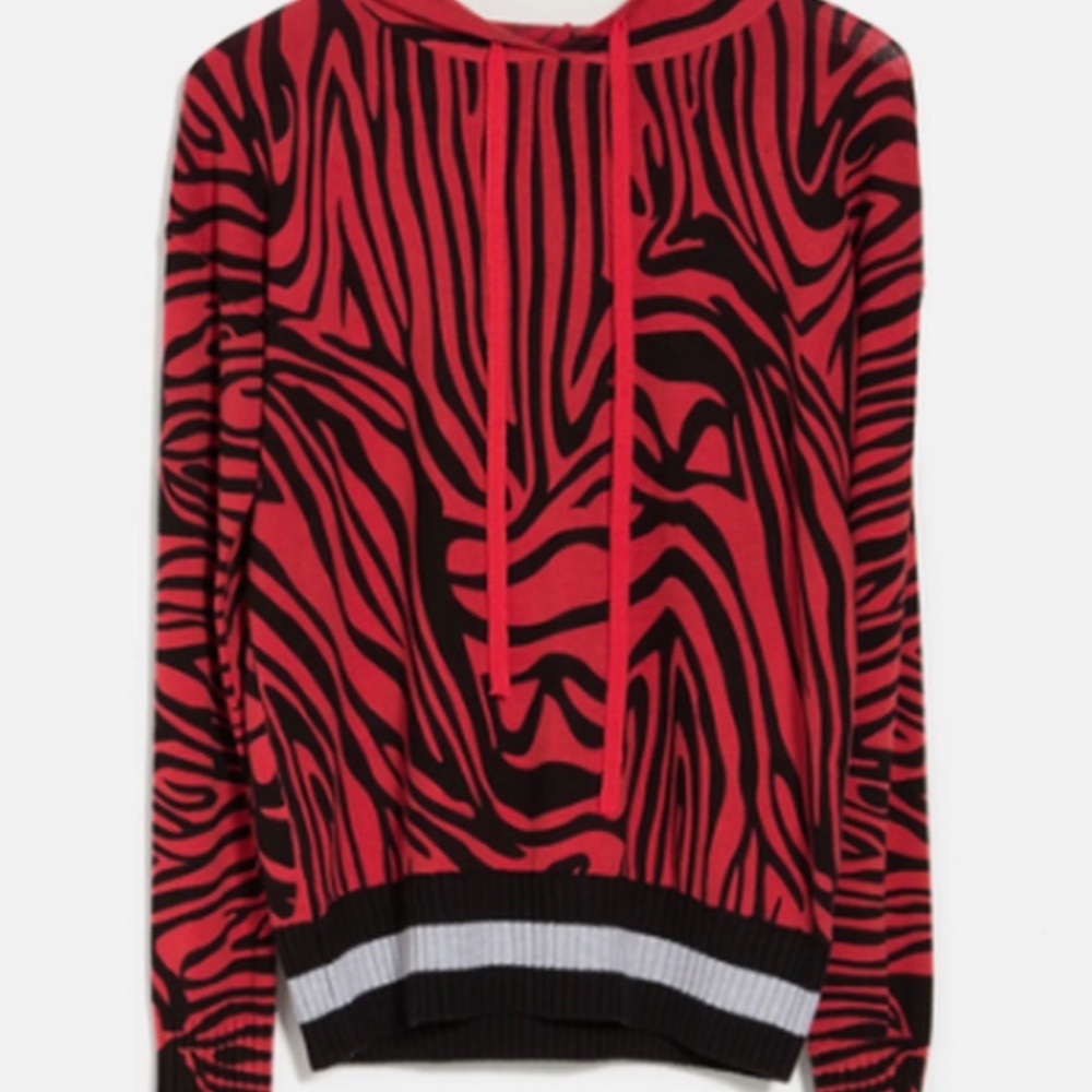 Central Park West Hooded Animal Print Sweater